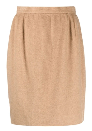 Valentino Garavani Pre-Owned 1980s gathered detailing pencil skirt - Neutrals