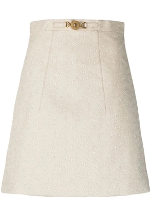Patou medallion A-line skirt - Neutrals