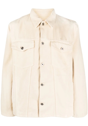 Off-White embroidered-motif denim shirt - Neutrals