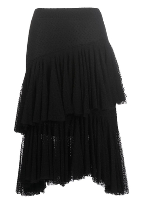 Philosophy Di Lorenzo Serafini tiered asymmetric midi skirt - Black