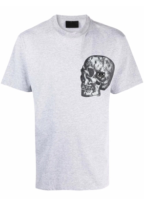 Philipp Plein skull-print cotton-blend T-shirt - Grey