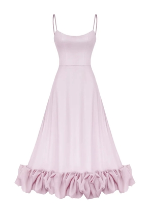 POST MERIDIEM ruffle-hem bustier midi dress - Pink
