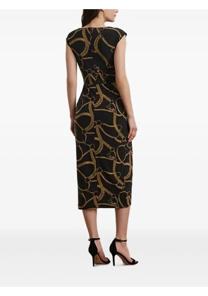 Lauren Ralph Lauren belt-pattern midi dress - Black