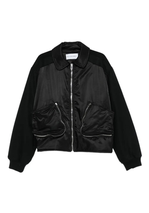 BLUEMARBLE zip-front wool-sleeve bomber jacket - Black