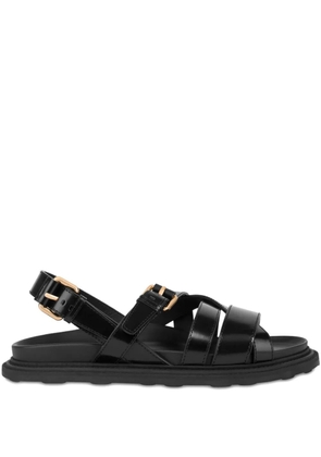 Moschino buckle-fastening leather sandals - Black