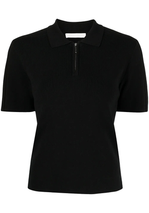 Dion Lee half-zip short-sleeved polo top - Black
