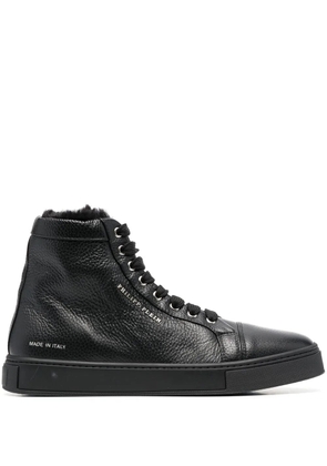 Philipp Plein shearling lined high-top sneakers - Black