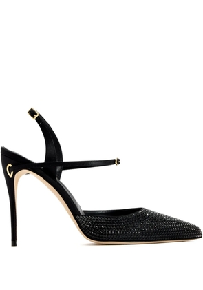 Jennifer Chamandi 105 Vittorio crystal-embellished slingback pumps - Black