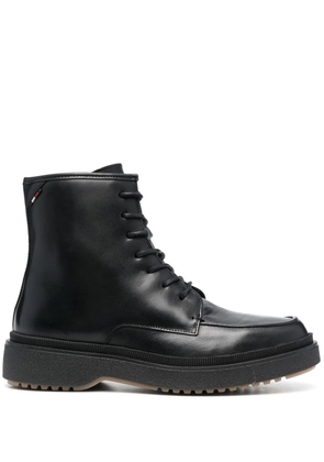 Tommy Hilfiger lace-up leather ankle boots - Black