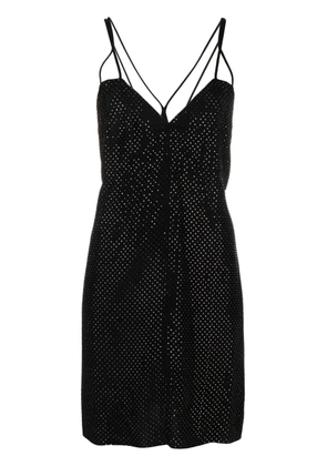 Zadig&Voltaire Rohana rhinestone silk minidress - Black