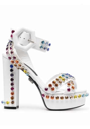 Philipp Plein crystal-embellished sandals - White