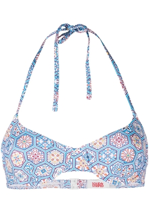 Solid & Striped Ginger geometric bikini top - Blue