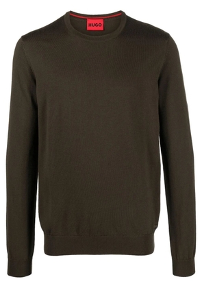BOSS crew-neck long-sleeve jumper - Brown