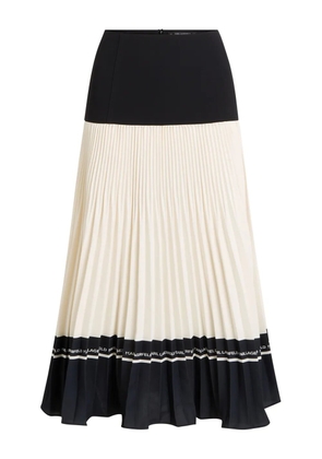 Karl Lagerfeld pleated logo-detail midi skirt - Black
