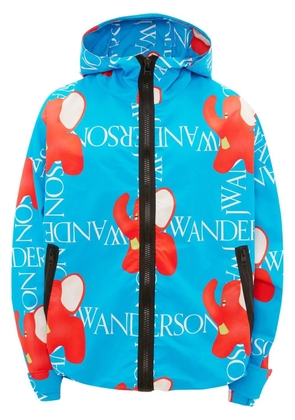 JW Anderson logo-print hooded jacket - Blue