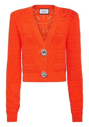 Philipp Plein patterned-knit cardigan - Orange