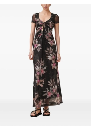 AllSaints Gabby floral-print drawstring dress - Black