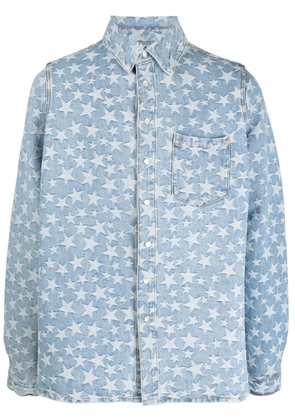 ERL star-pattern cotton denim shirt - Blue