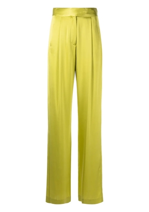 Michelle Mason wide-leg silk satin trousers - Green