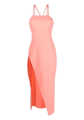 The Attico Fujiko double-strap asymmetric midi dress - Pink