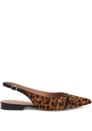 Malone Souliers Jama leopard-print slingback flats - Brown