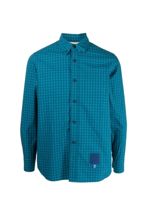 Fumito Ganryu plaid-check print shirt - Blue