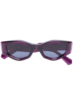 VALENTINO GARAVANI EYEWEAR Rockstud irregular-frame sunglasses - Purple