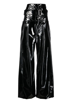 Philosophy Di Lorenzo Serafini high-shine wide-leg trousers - Black