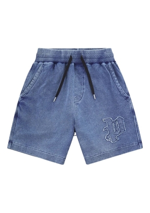 Purple Brand embroidered-logo shorts - Blue