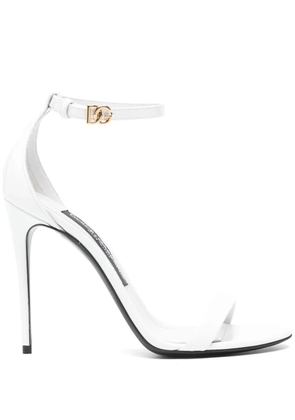 Dolce & Gabbana 100mm leather sandals - White
