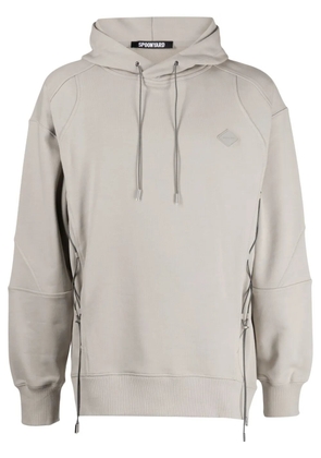 Spoonyard lace-up cotton hoodie - Neutrals