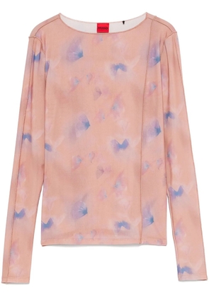 HUGO butterfly-print top - Pink