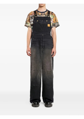 KHOKI pinstripe-detail faded jumpsuit - Black