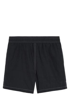 AMI Paris Ami de Coeur contrast-stitching swim shorts - Black