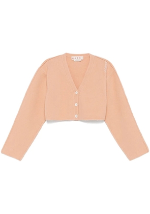 Marni logo-embroidered cardigan - Orange