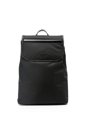 Emporio Armani logo-plaque foldover backpack - Black