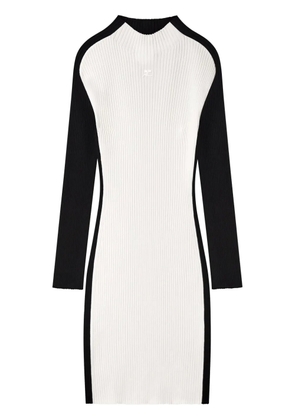 Courrèges contrast-frame ribbed-knit mini dress - Black