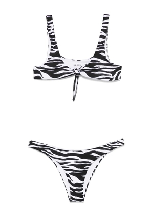 The Attico zebra-print bikini - White