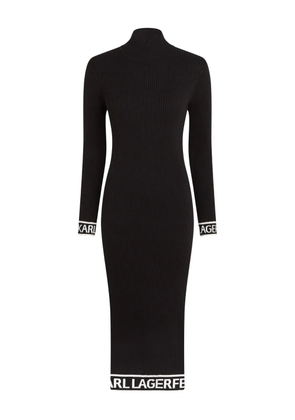 Karl Lagerfeld ribbed knit midi dress - Black
