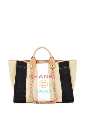 CHANEL Pre-Owned Deauville Striped Viscose Canvas Medium tote bag - Multicolour
