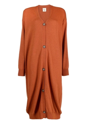 PAULA buttoned-up knitted dress - Orange