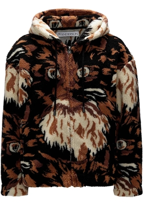 JW Anderson graphic-print fleece jacket - Brown