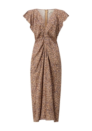 ISABEL MARANT LYNDSAY ruffled midi dress - Brown