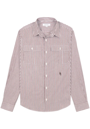 Sporty & Rich SRC Utility stripe-print cotton shirt - Brown