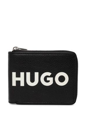 HUGO logo-print leather wallet - Black