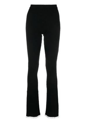 MSGM intarsia-knit logo high-waisted trousers - Black
