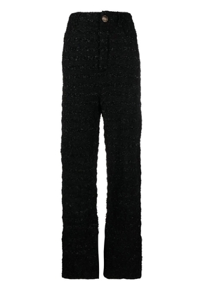 Balenciaga tweed straight-leg cut trousers - Black