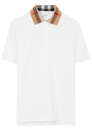 Burberry Vintage check print-detail polo shirt - White