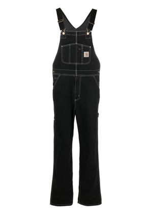 Carhartt WIP logo-patch straight-leg dungarees - Black