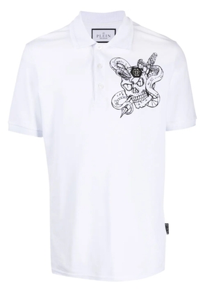 Philipp Plein Snake cotton polo shirt - White